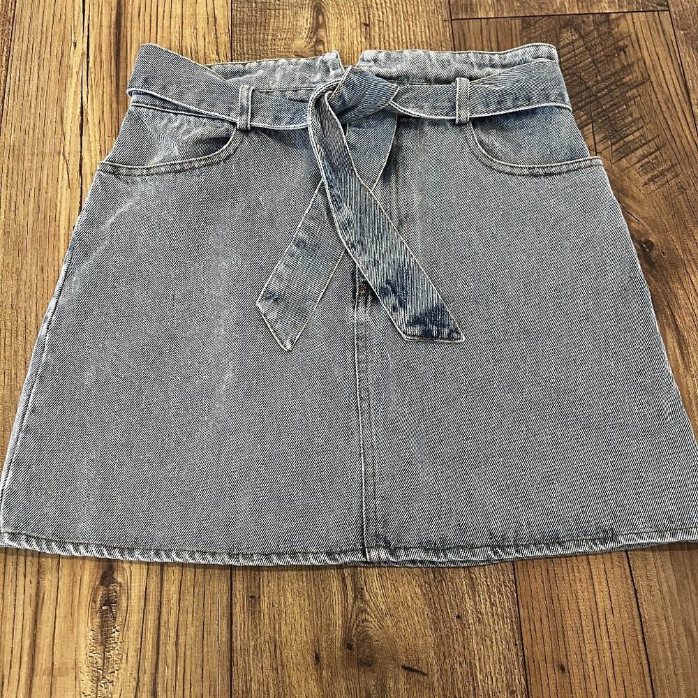 Emory Park Denim Skirt with Tie Belt | Size Small